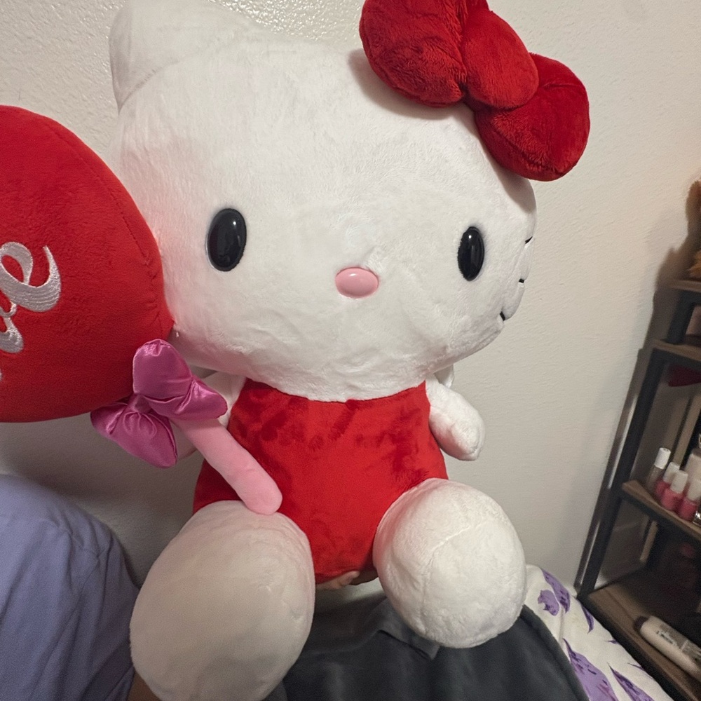Hello Kitty Plush Toy with Red and White Colors
